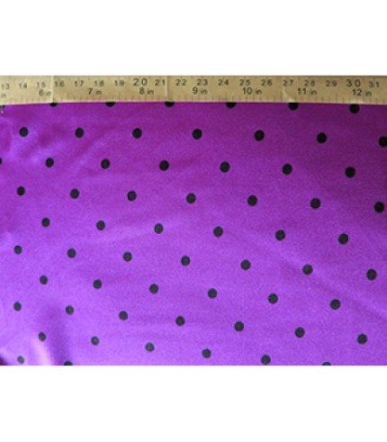 Nylon Spandex Lycra Black Dot Print on Violet