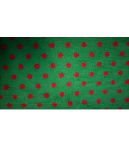 Corduroy Print 16W with Red Dots on Green